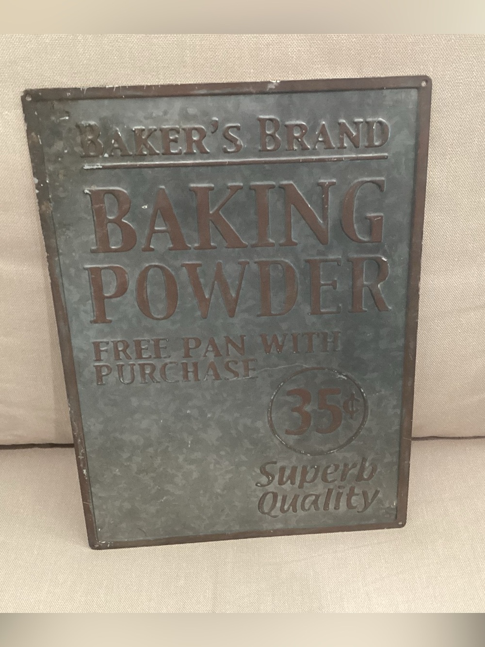 Bakers  Brand Baking Powder Tin Vintage look sign